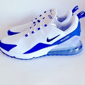 Nike Men's White and Royal Blue Air Sneakers